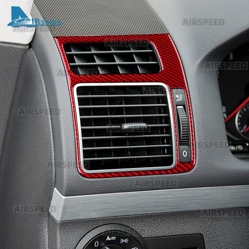 For Volkswagen Touran MK2 1T2 2010 2011 2012 2013 2014 2015 Real Soft Carbon Fiber Sticker Car Air Outlet Side of Center Console
