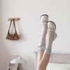 Sweet Bow Ribbon Lace Calf Socks Lolita Strappy Mid-tube Socks Soft Breathable Hollow Japanese Style Jk Socks