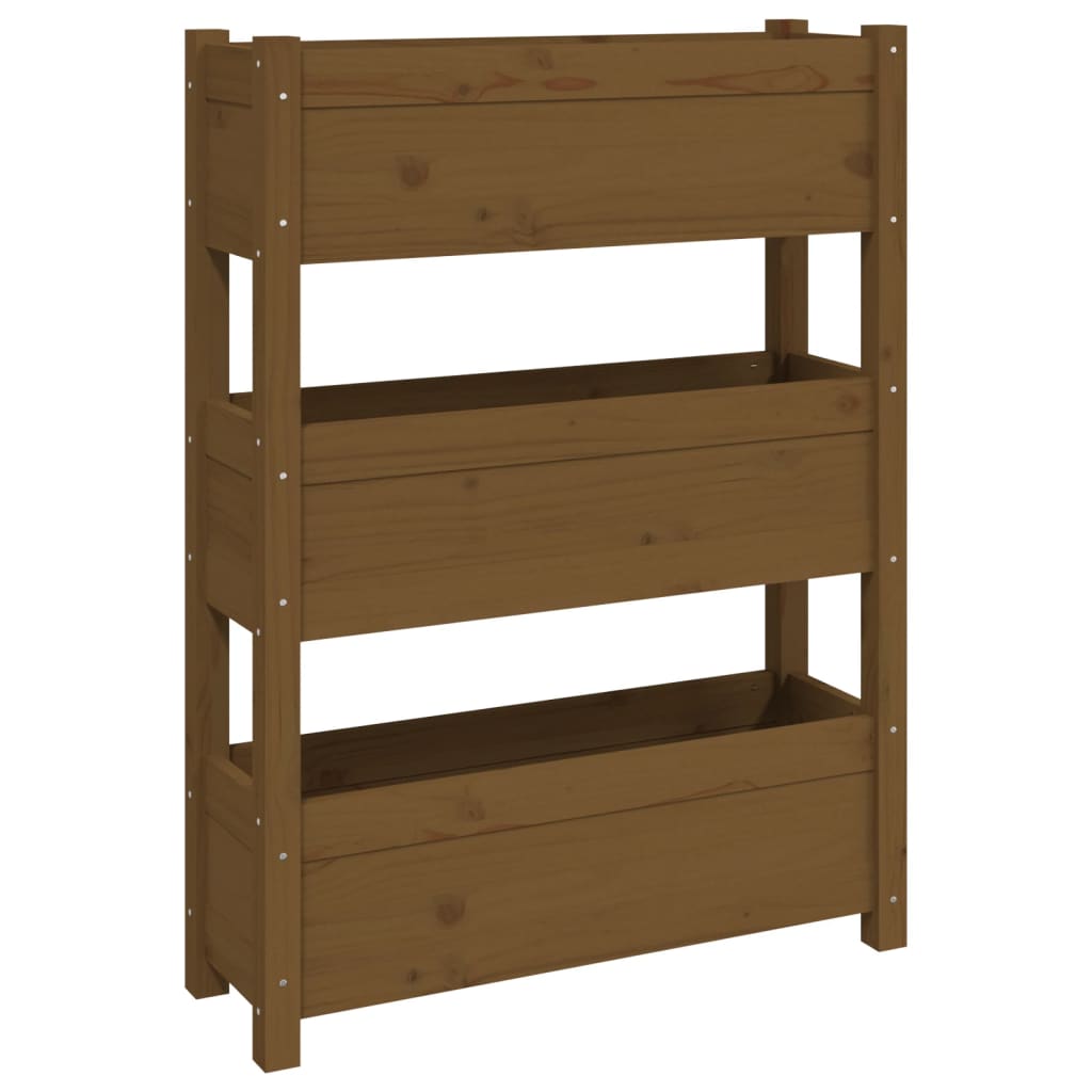 Plant Pot Honey Brown 77 X 25 X 104.5 Cm Solid Pine Wood