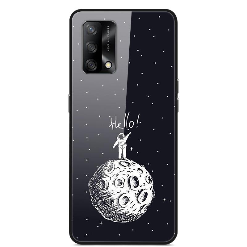 For OPPO A74 4G Case Tempered Glass Hard Phone Case Luxury Case for OPPO A74 5G A 74 Protective Bumper Shockproof Funda Coque