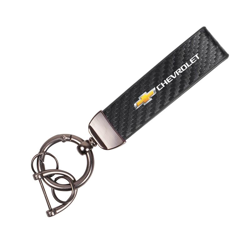 Carbon Fiber Leather Car Key Chain Keyring Keychain Pendant For Chevrolet Captiva Impala Groove Sonic Trax Aveo Matiz Spark Onix