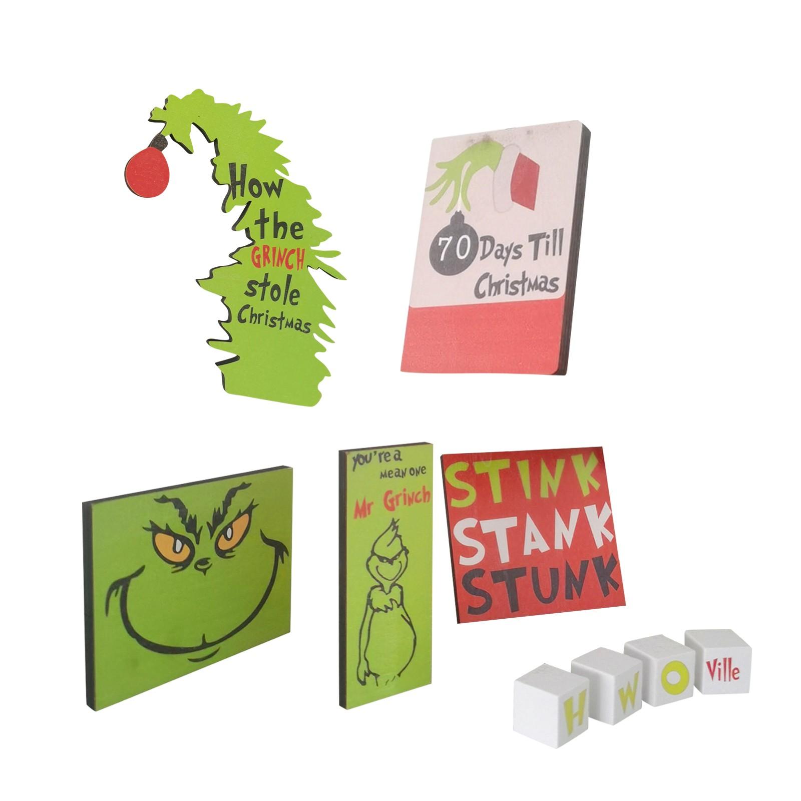 

Decorative Wooden Sign Set with Holiday Countdown Block and Themed Prints for Seasonal Home Display