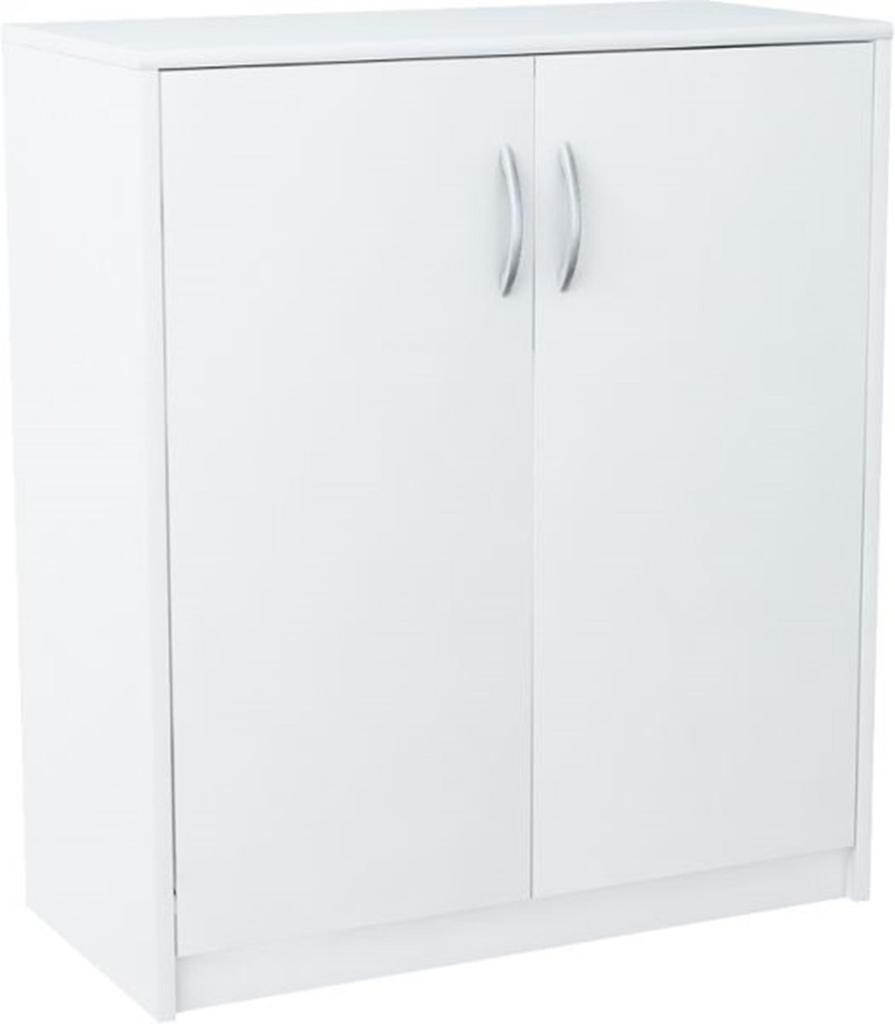 Chest Of Drawers 2D White Two-Door Bookcase With Shelf