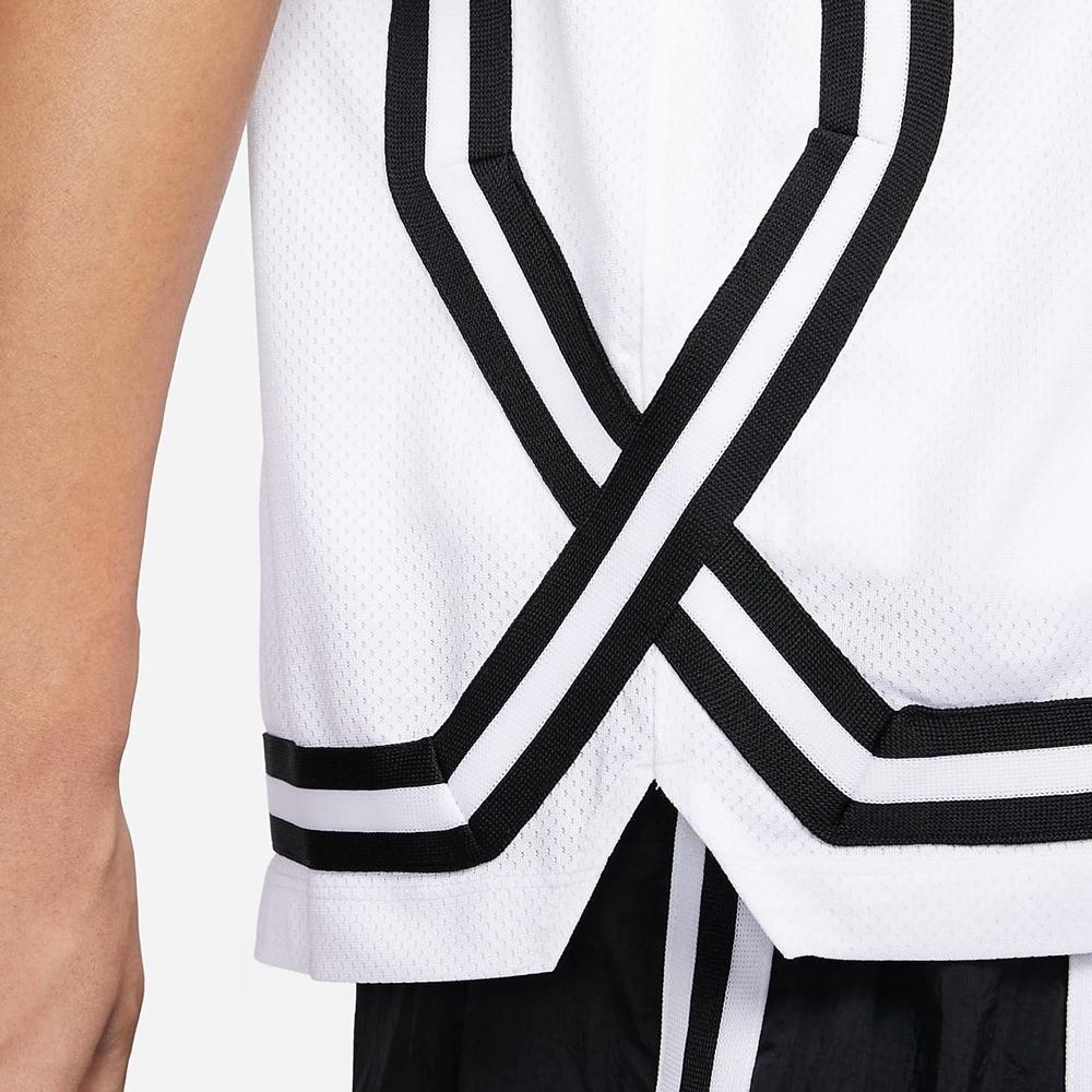 Nike Quick-Dry Short-Sleeve Basketball Shirt Men Tops White Black FN2876-100