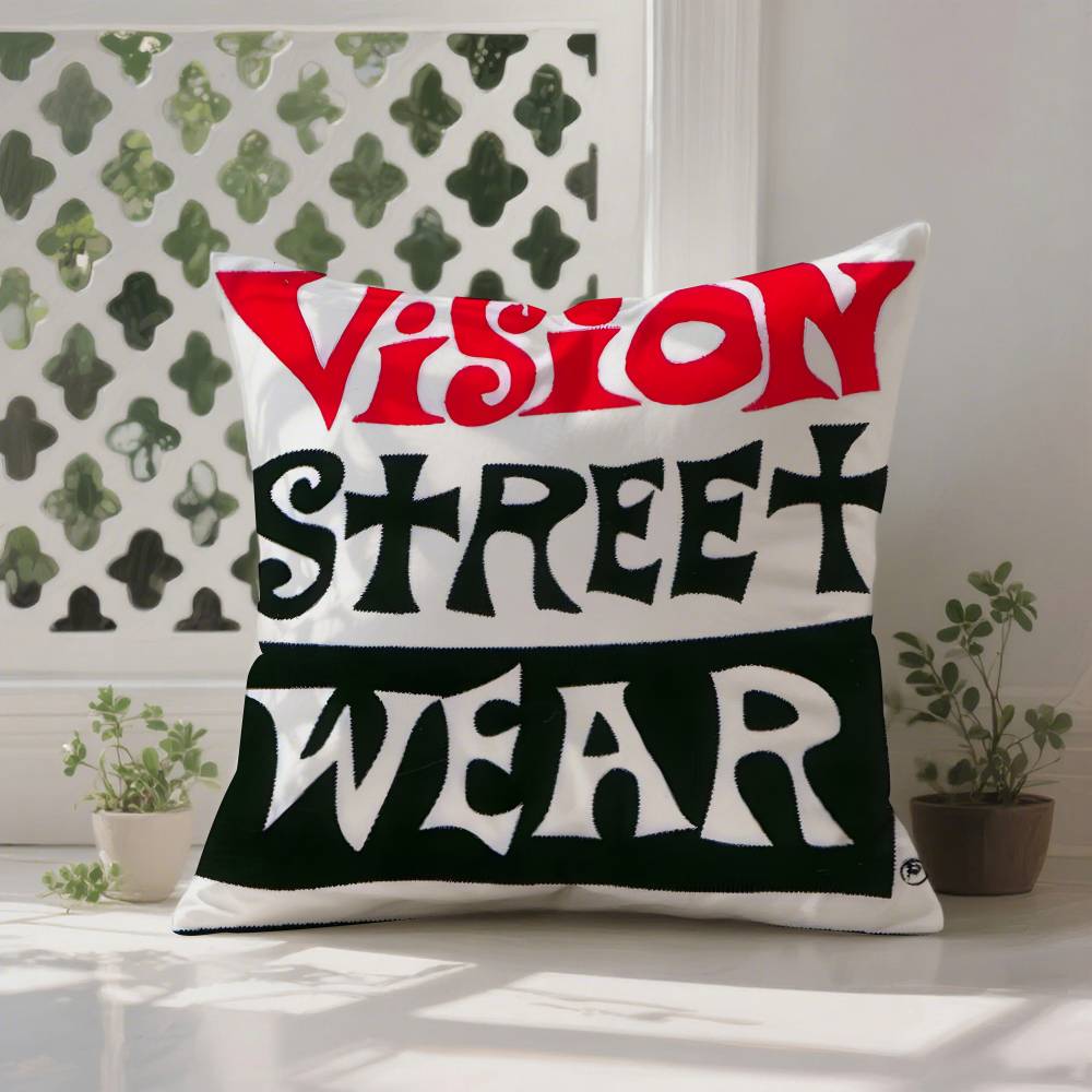 V-Vision S-Street W-WearS Pillow Case Anti-dustmite Pillowcase Invisible Zipper Silky Short Plush Sofa Cushion Cover