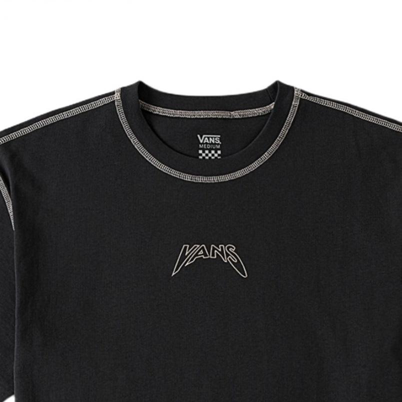 Vans Comfortable Letter Round Neck Short Sleeve Regular T-Shirt Women Tops Gray Black VN000KPF1O7