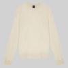 Hairy Cashmere Knit Sweater Regular Fit White Open
