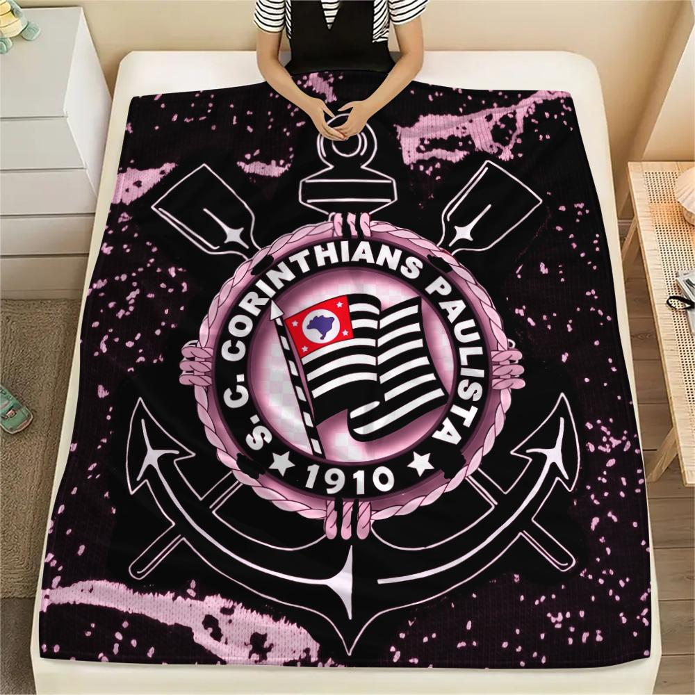 Corinthians Paulista Print Flannel Blanket, High quality Comfortable for All Seasons, Home Decor, Warmth and Comfort