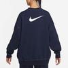 Nike Sportswear French Terry Printed Crewneck Long Sleeve Pullover Sweatshirt Women Sweatshirt Obsidian DZ6302-451
