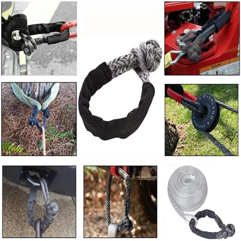1PC 1/2inch X 22inch Synthetic Tape Rope Road Car Trailer Soft Shackle 38000 Pound Car ATV UTV SUV Recovery Tow Strap