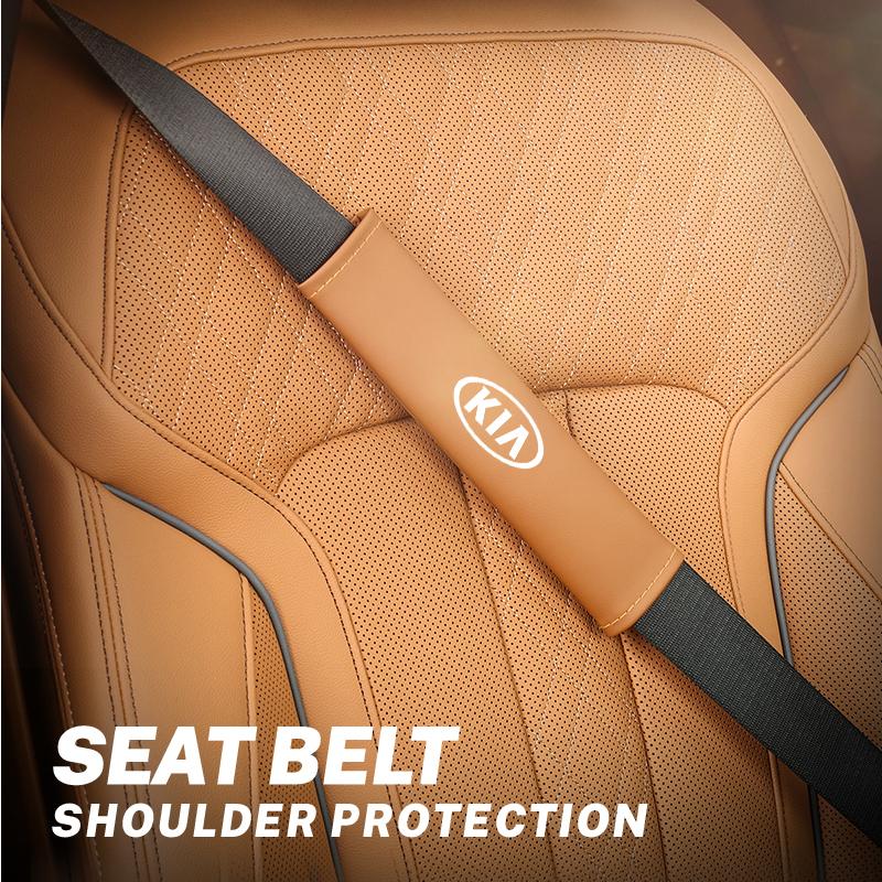 2Pcs PU Leather Seat Belt Shoulder Cover Protection Pad For Kia Morning Picanto Rio Stonic Sportage Ceed Optima Forte 5 3 4 K7 K Gbnkr30