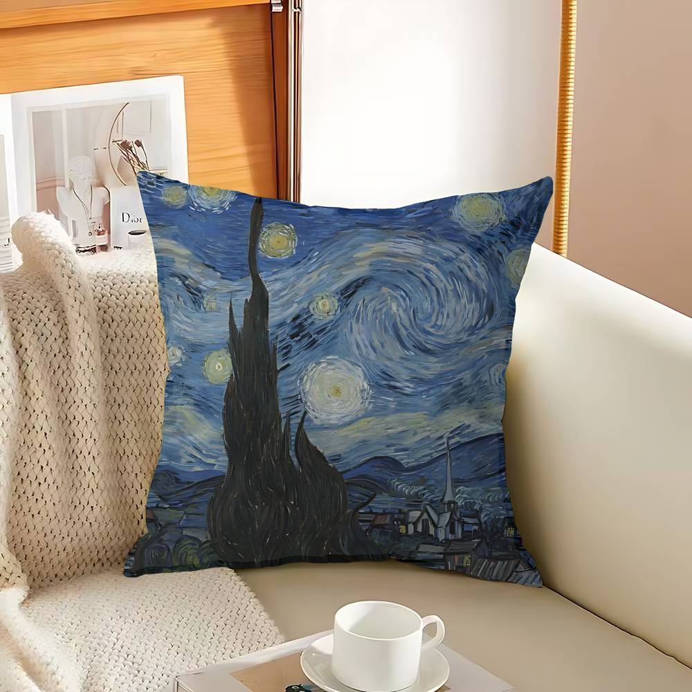 Van Gogh Starry Sky Art Personalized picture text home decorative pillows Household Gifts 45x45cm