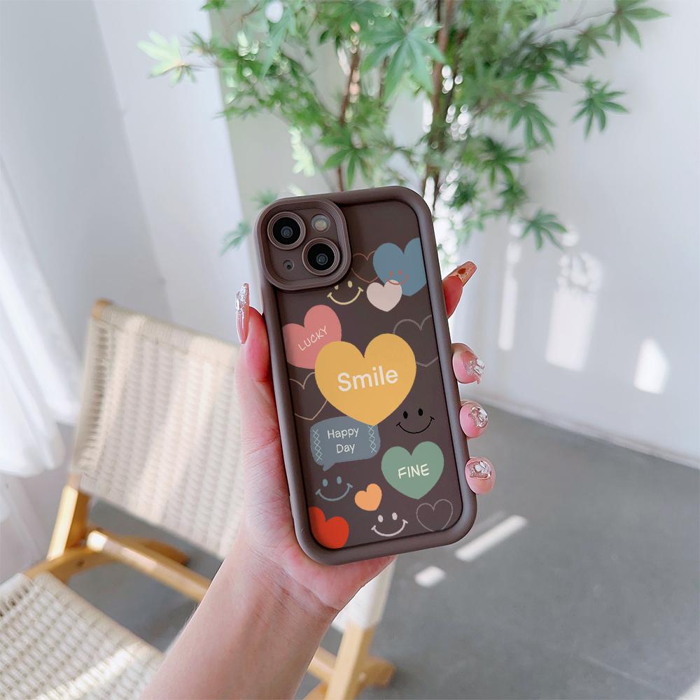 Lucky Smile Pattern Soft TPU Phone Case for iPhone 17 Air 16 15 14 Pro Max Plus 13 12 Mini 8 7 X Xs Back Cover