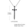 Man's Punk Rock Cross Sword Pendant Necklace, Long Knife Shaped Stainless Steel Necklace, Vintage Gothic Jewelry