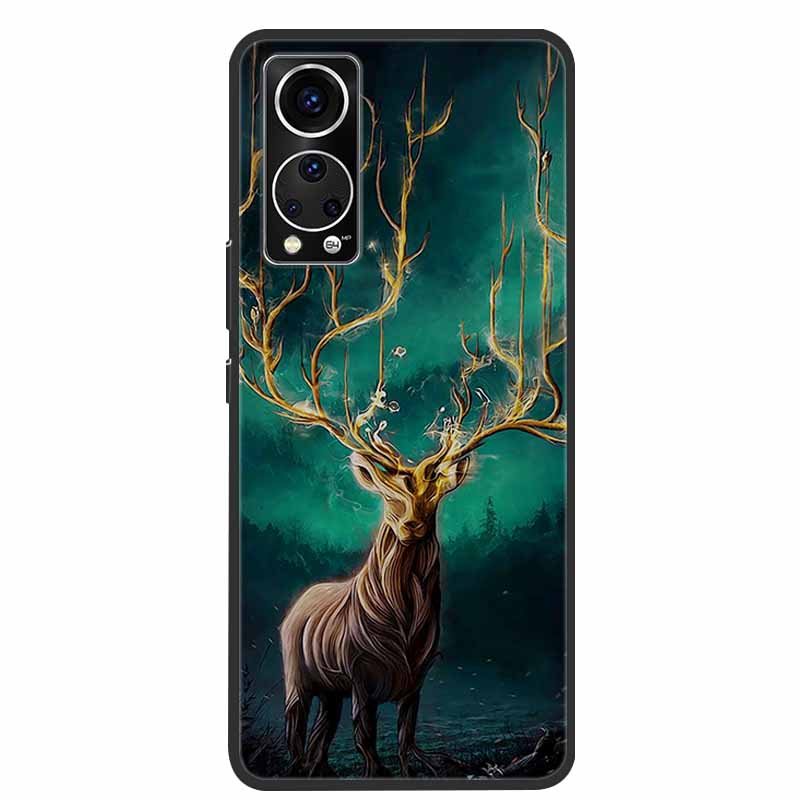 

For ZTE Axon 30 5G Case Black Soft TPU Silicone Cartoon Wolf Lion Phone Case For ZTE Axon 30 5G Back Cover Bumper Axon30 30 5G Axon 30 5G