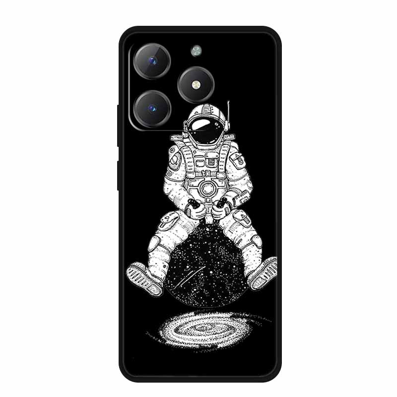 Black Silicone Case For Realme Narzo N61 Case N 61 Funda Cartoon Cat Soft Back Cover For Realme Note 60 Phone Case Shells Coque