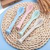 3-piece Portable Tableware Set, Made of Wheat Straw, Detachable Knives and Forks, Travel Tableware, Picnic Tableware Set, Campin