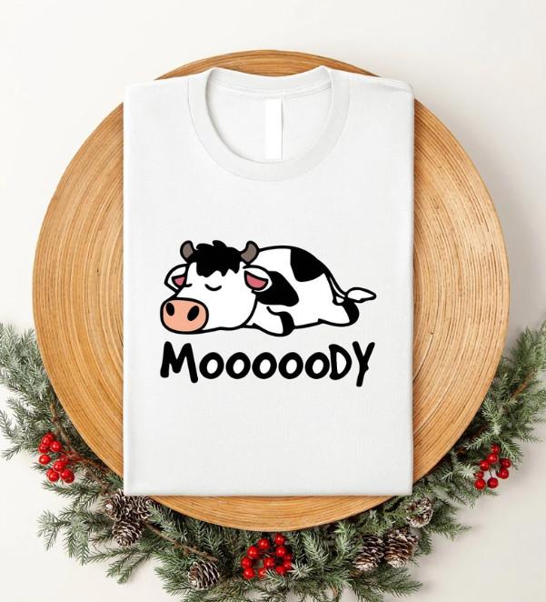 

New T-Shirt Unisex Cow Gift for Sleep Lovers Shirt, Moody Cow Shirt Gift For Cow 2XL