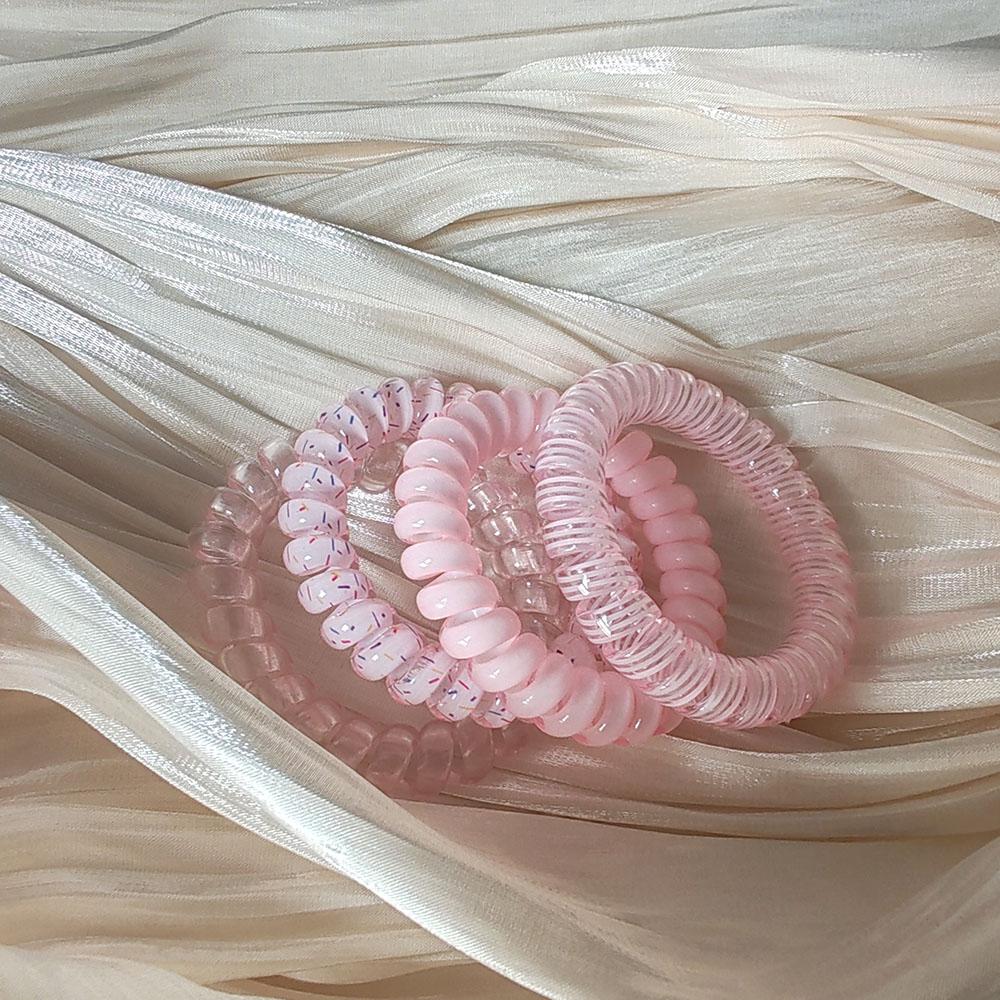 

4 шт. Европейские и американские резинки для волос высокой эластичности в виде телефонного шнура для женщин, девочек, держатель для хвостика, кольца для волос, аксессуары