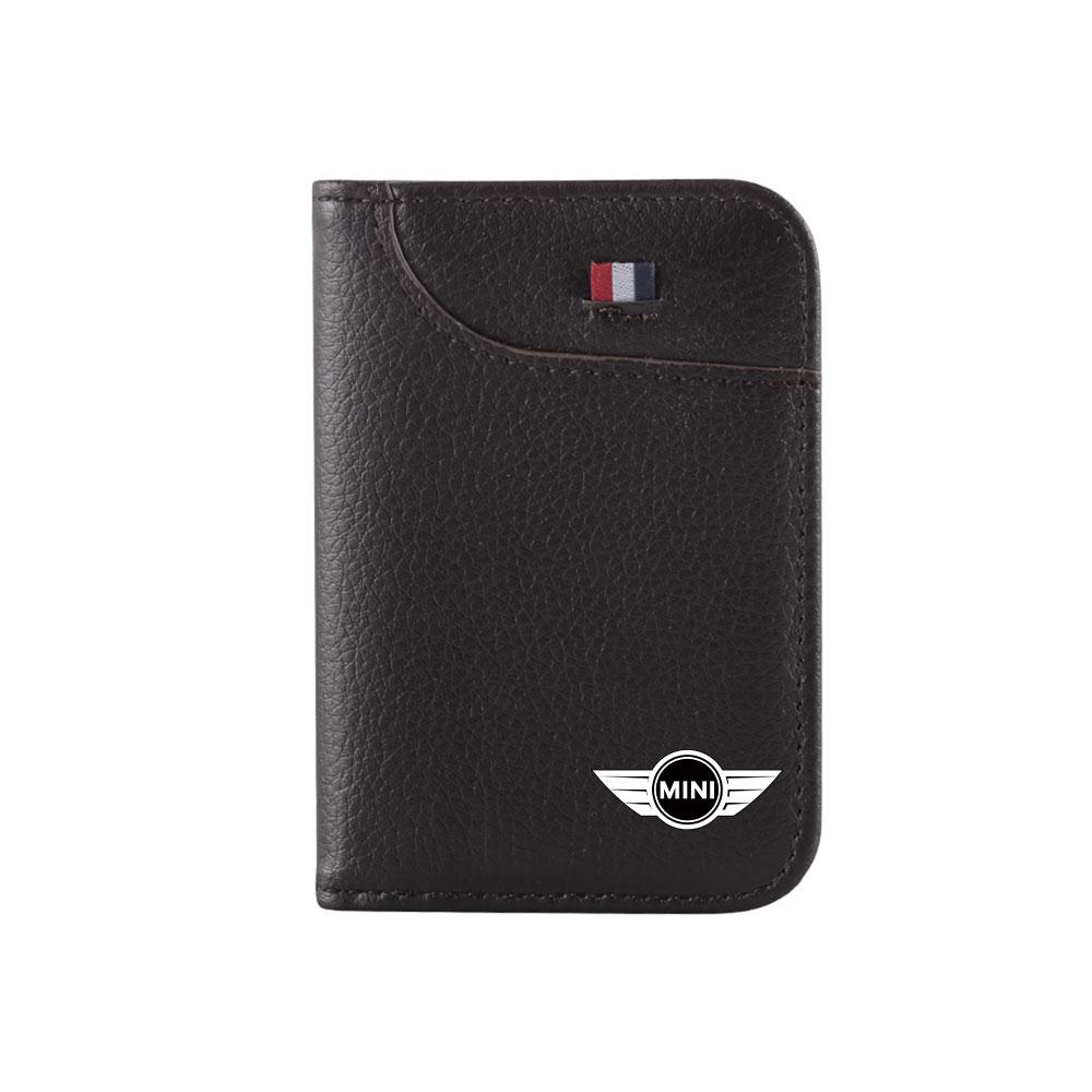 Para MINI Cooper JCW WORKS R55 R56 F55 F56 R57 R58 R59 R60 Logo del Coche Tarjeta de Crédito Licencia de Conducir Organizador Bolsa de Almacenamiento Cartera Decoración sfzkd77
