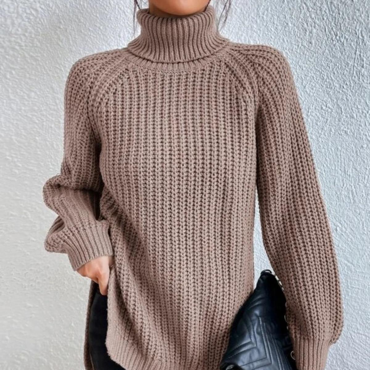 Женский повседневный трикотажный свитер осень/зима 2023 3XL армия зеленый — фото 13