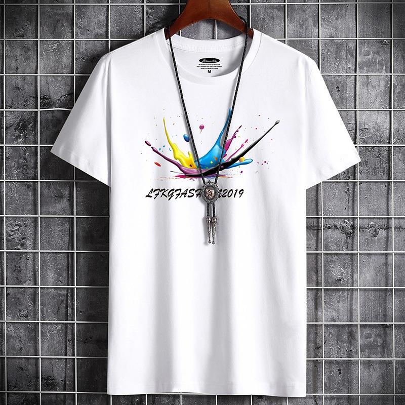 Men's Short Sleeve T-Shirt 100% Cotton Crew Neck Casual Basic Top Size