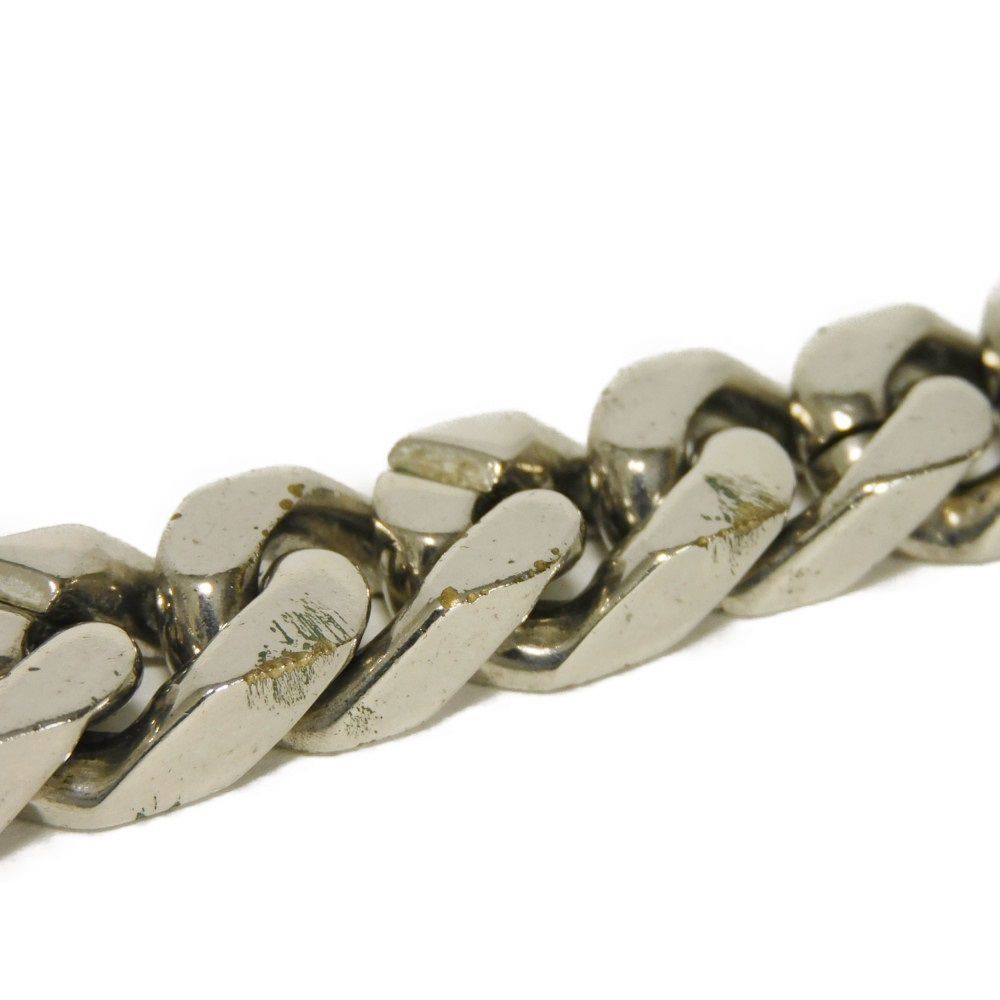 Used 12564 Collier LV Chain Links M69987 7984 LV Logo Flower Curb Chain Monogram Metal Silver Men's from Japan AUTHENTIC