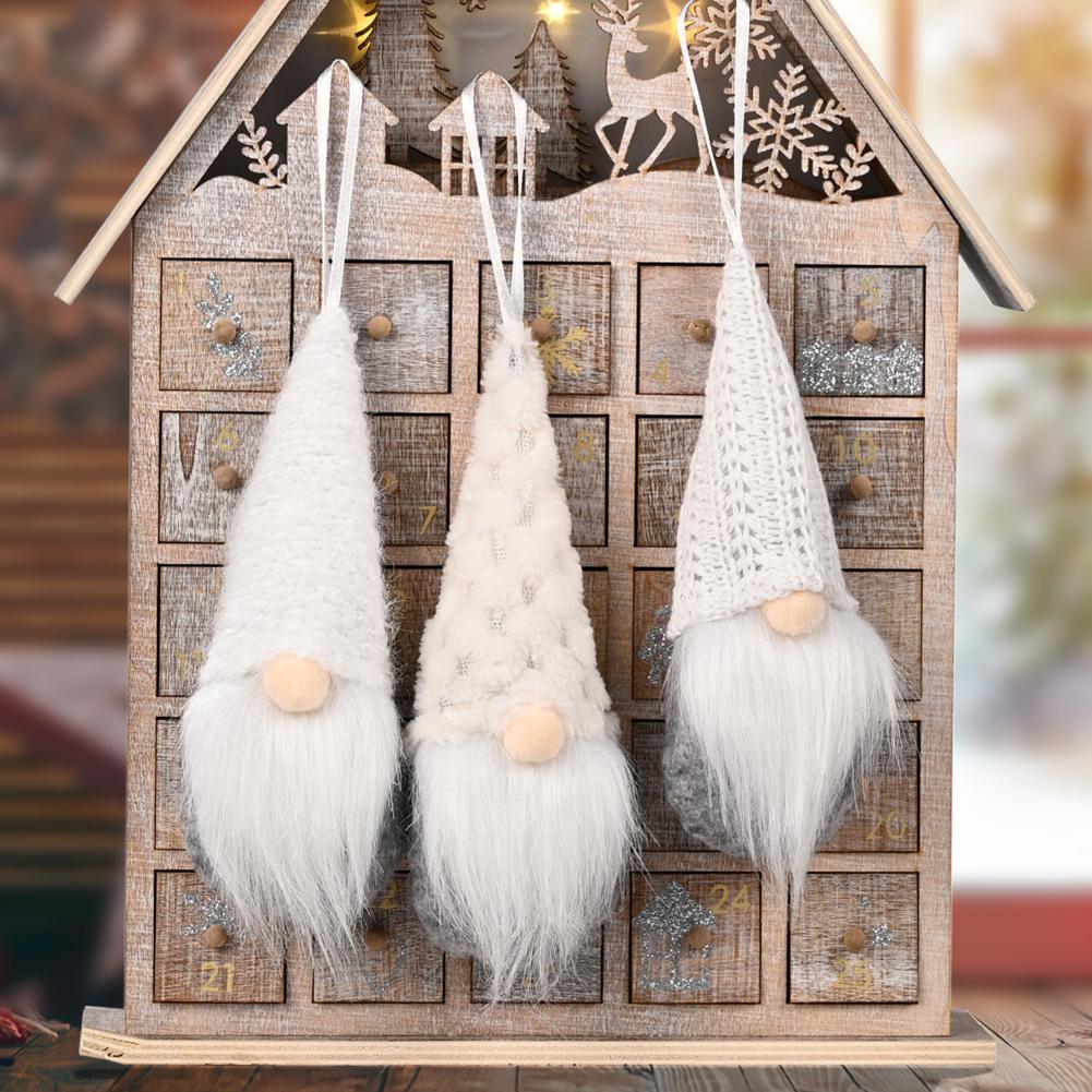 Christmas Tree Hanging Gnome Plush Decorations with Santa Dolls (Set of 3)