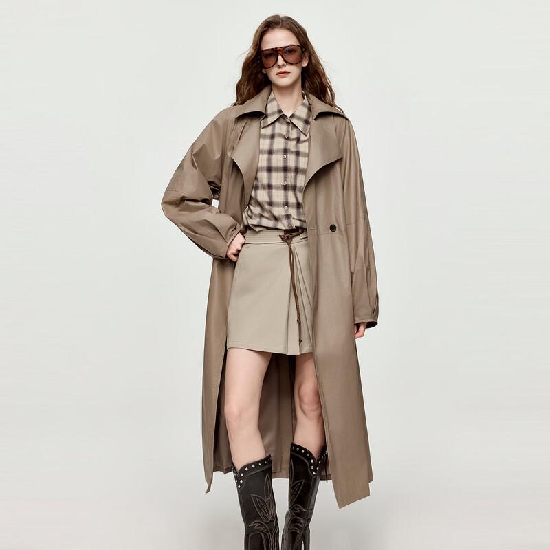 ELLE Women's Long Trench Coat