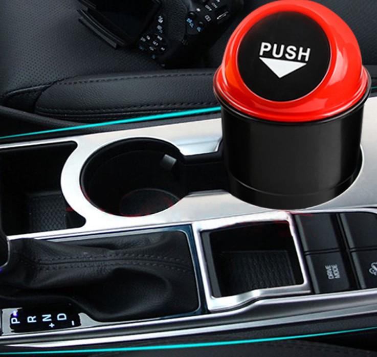 Stylish Car Trash Bin with Lid - Compact Door Storage