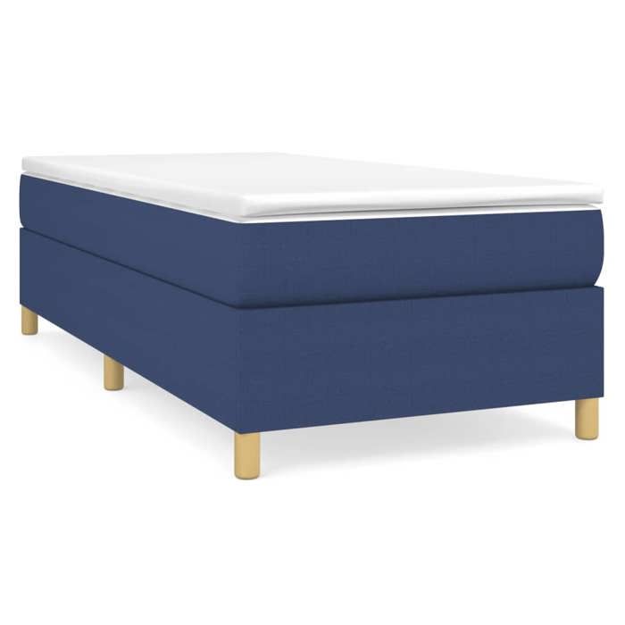 Maison Exclusive - Sommier à lattes de lit avec matelas Bleu 90x190 cm Tissu