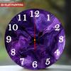 Purple Swirl Wall Clock. Silent modern decor for home or office.