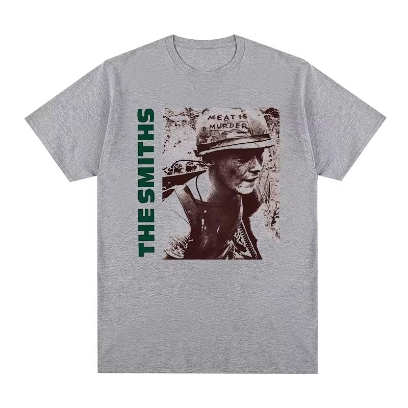 The Smiths Meat Is Murder Morrissey Marr 1985 Punk Rock Band Vintage T-shirt Cotton Men TEE Women Top Streetwear Oversize Casual