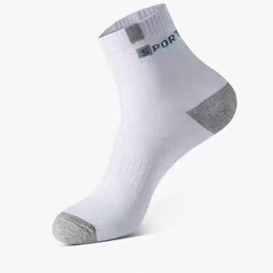 5 Pairs Socks Men's Summer ST Mid-calf Cotton Anti-odour Sweat Breathable Thin Socks Spring and Summer Sports Men's Socks Letters Short Socks