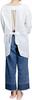 KYOETSU Women's White Apron with Sleeves for Western-Style Cooking (Size M)