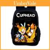 Cuphead Cartoon Backpack For Kids With Nylon Material And Spacious Design For School And Travel