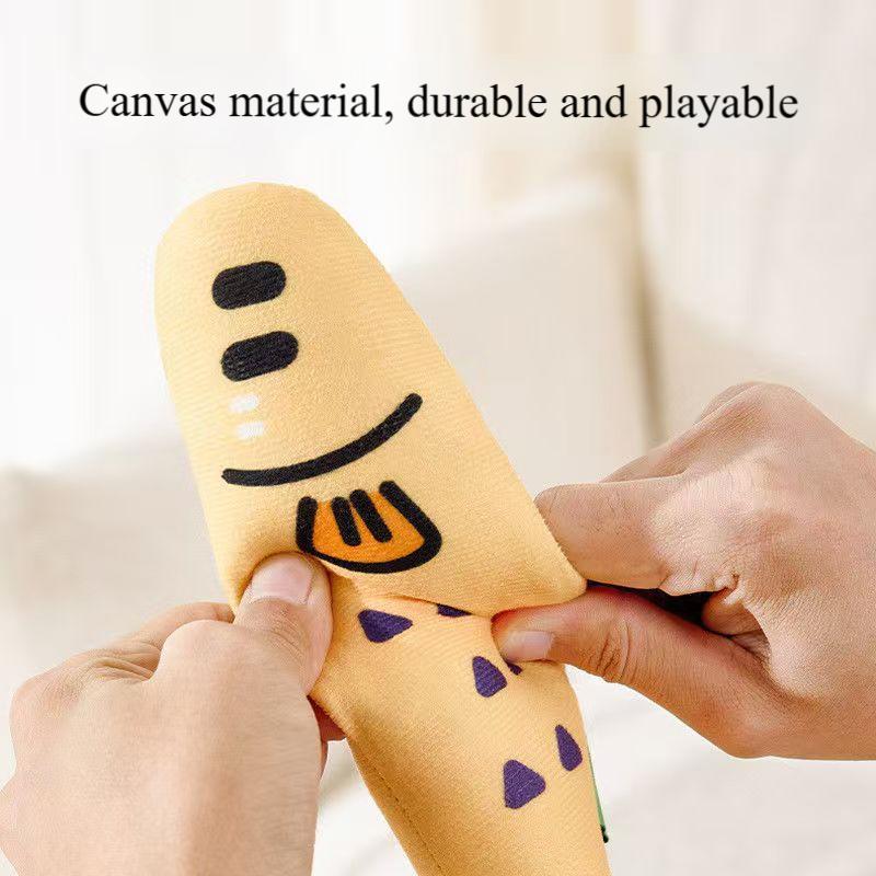 Eco-Friendly Linen Catnip Fish Chew Toy Boredom Buster Cartoon Style Pet Toy