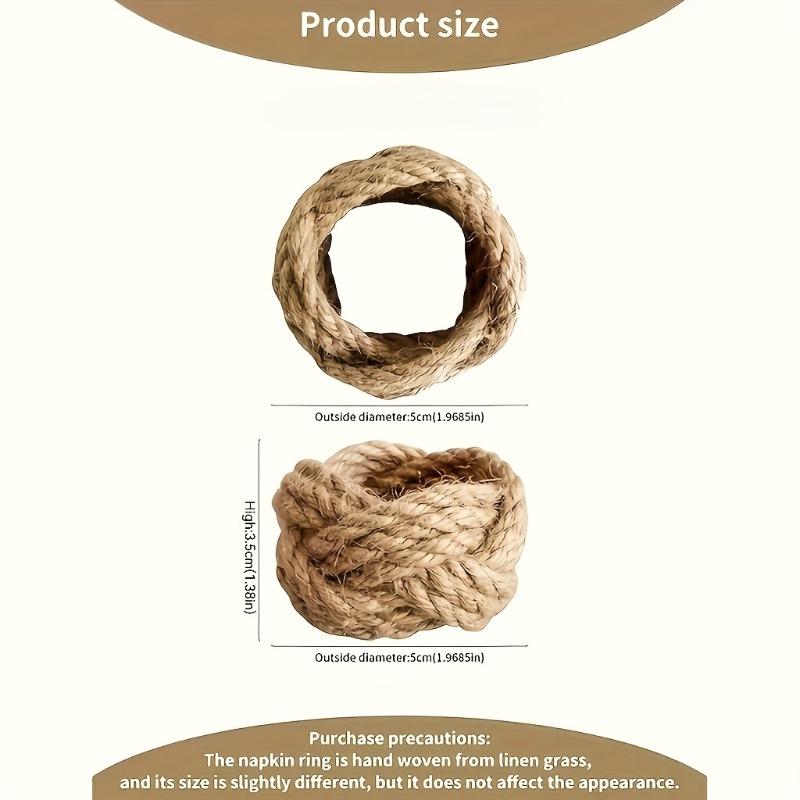 30pcs Woven Napkin Rings Set Farmhouse Burlap Jute Napkin Rings Bulk for Dinning Table Nautical Napkin Ring Holders Table Decor