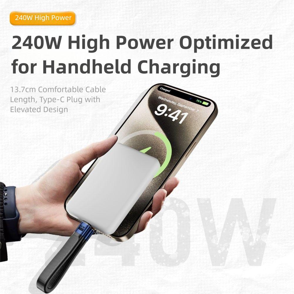 Cabo USB4 Tipo-C Universal 40Gbps PD 240W Cabo de Dados USB-C Curto Chip E-marker Fio Flexível de Placa Macia Saída de Vídeo