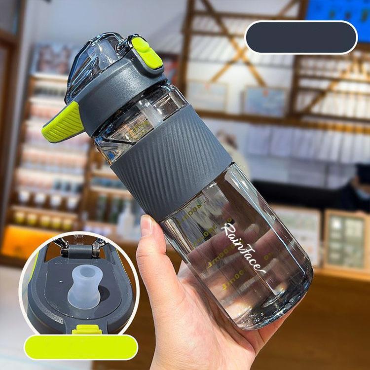 800ML High Temperature Plastic Water Cup - Anti-scalding Drop-resistant Straw Cup BPA-free Clear Outdoor Sports Water Bottle