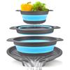 4-Pack Nesting Design Foldable Drain Basket Large Capacity Food Grade Foldable Filter Drainage Base Collapsible Colander