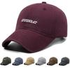 Unisex Adjustable Soft Crown Baseball Cap In Purple Washable Cotton Embroidered Letter Design Wide Fit Large Head Size
