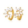 Light Luxury Marquise Zircon Floral Earrings Exaggerated Ear Cuffs Niche Design Fashion Jewelry For Women