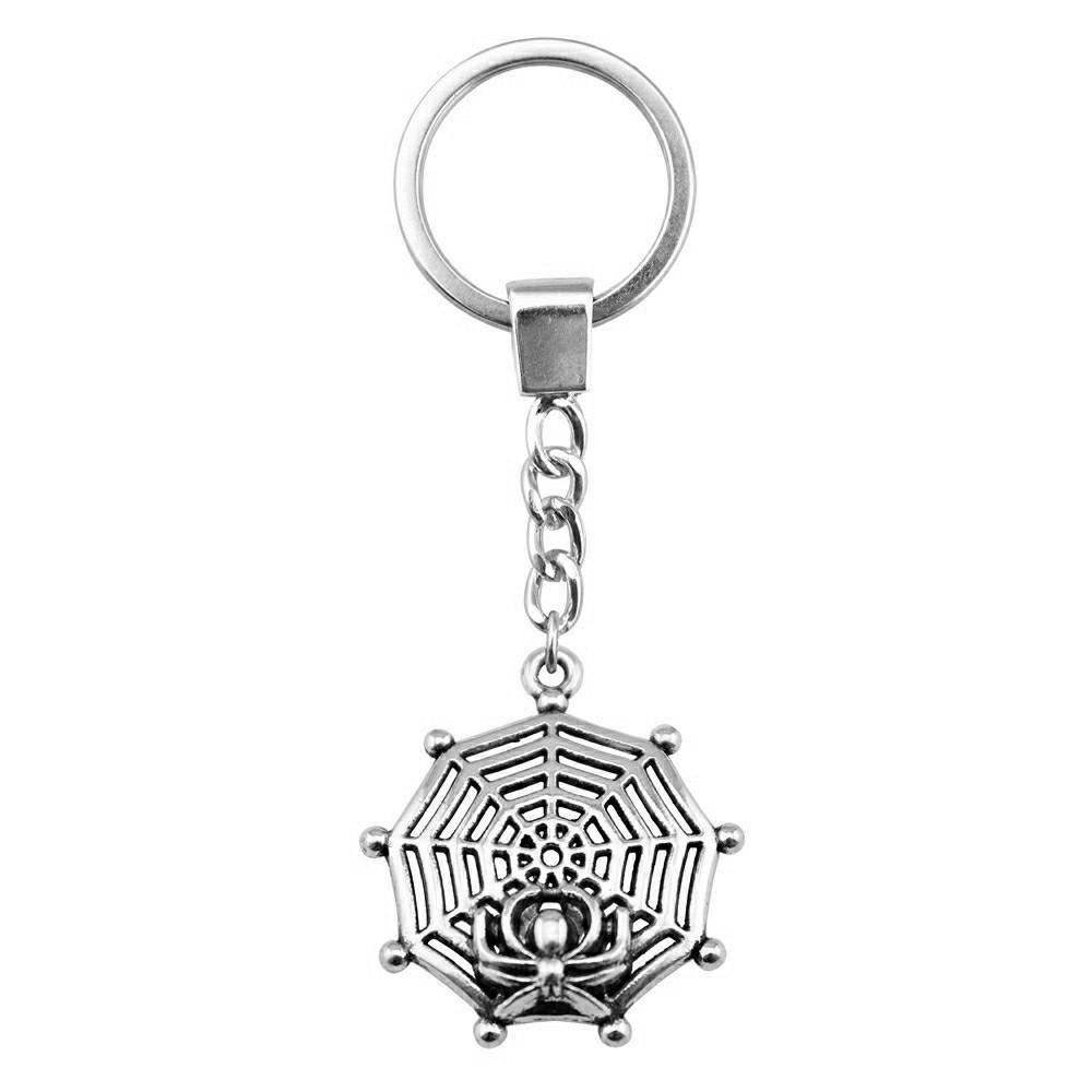 Gothic Floral Cross Keychain Religious Theme Pendant Key Ring 30mm Ring