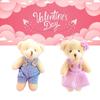 Adorable Soft Plush Teddy Bear Couple Keychain Cake Topper Valentine's Day Gift