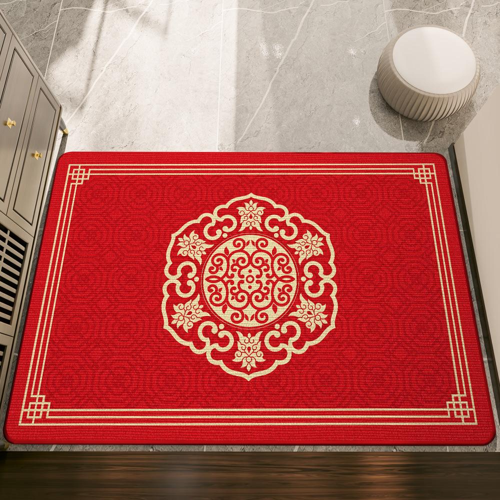 

Новые праздничные красные коврики для входной двери в китайском стиле, устойчивые к пятнам, пылеудаляющие и очищающие от песка коврики для входной двери 50*80cm