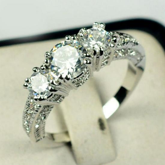 

European and American Zircon Engagement Ring for Women Size 9
