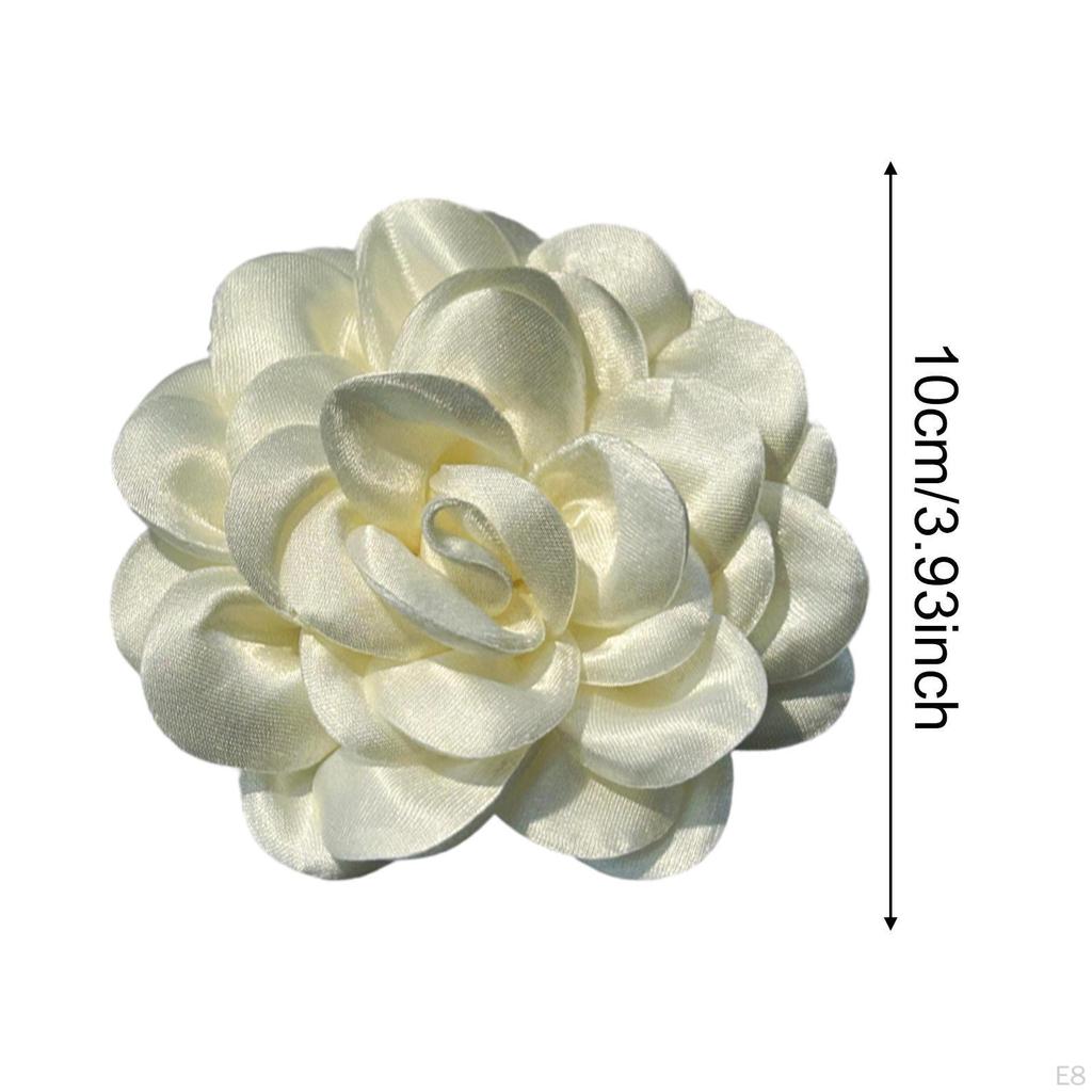 Broșă Floare Camelia pentru Femei, Clips Mare de Păr și Ac de Rever Accesorii Rochie