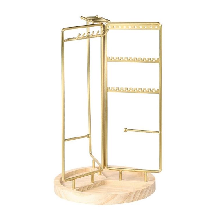Rotating Jewelry Display Stand Holder Elegant Bracelet and Necklace Rack Shelves