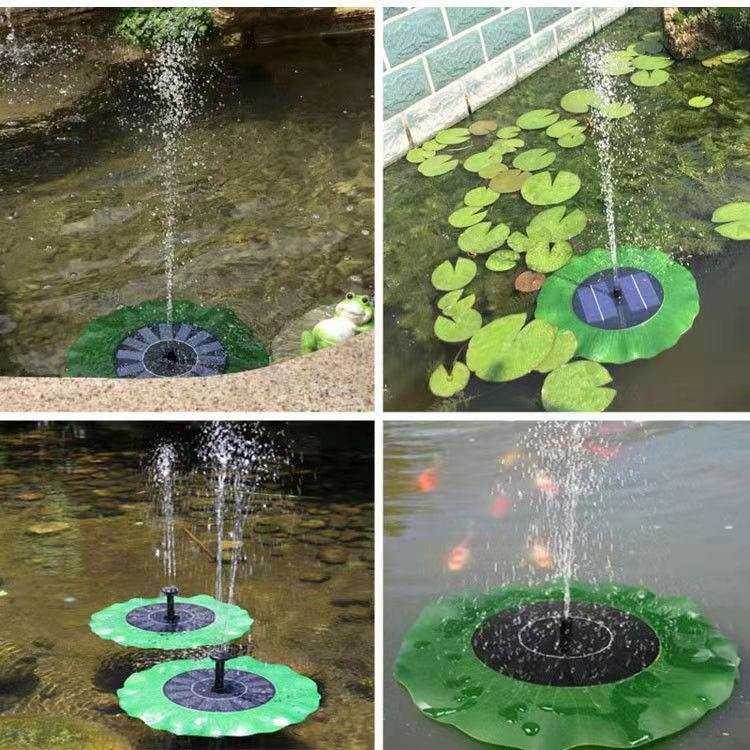 New Round Solar Bird Bath Fountain with Floating Pump and Light